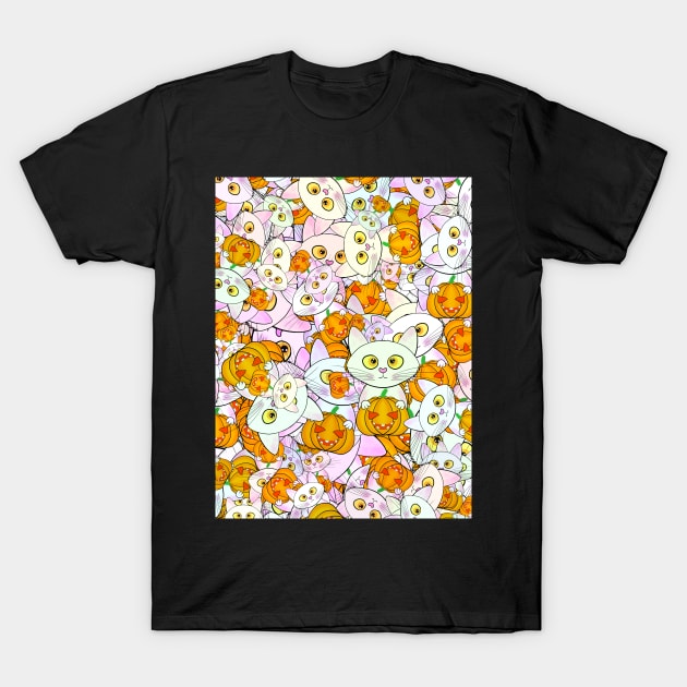 Cat halloween pumpkin pattern T-Shirt by ArtDigitalWings